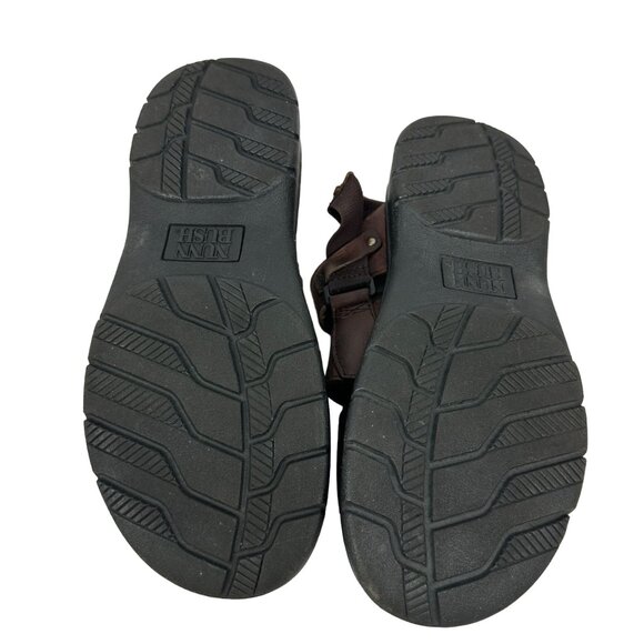 Nunn Bush Mens Fisherman Style Leather Sandals Size 10M Brown With Black Soles - Picture 8 of 9